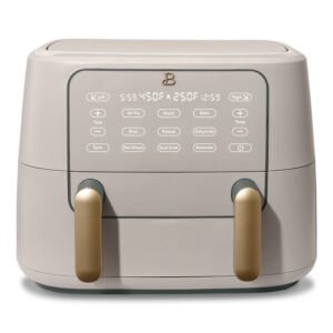 Beautiful 9 Qt TriZone Air Fryer, Porcini Taupe by Drew Barrymore