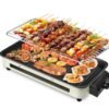Casualife Electric Griddle, 2 in 1 Indoor Smokeless Grill with Removable Non Stick Plate, 1500W, 5 Temp Settings