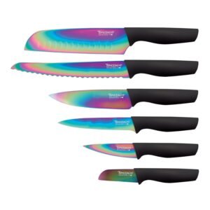 Hampton Forge Rainbow Black Stainless Steel Cutlery Set (12-Piece)