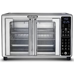 Gourmia French Door 6-Slice Digital Toaster Oven Air Fryer, 19 One-Touch Presets, 24L, Stainless Steel