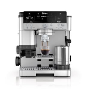 Ninja Luxe Cafe Premier Series, Stainless Steel Espresso Machine and Drip Coffee Maker with integrated Coffee Grinder and Milk Frother, ES601