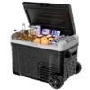 Simzlife 12V Car Refrigerator, 37QT Electric Cooler DC/AC, -4℉~68℉, RV Freezer Fridge Cooler with Wheels & 2 Baskets