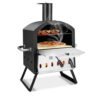 Spaco Grill, Outdoor BBQ Grill,Outdoor Pizza Oven with Anti-scalding Handles and Foldable Legs-Black
