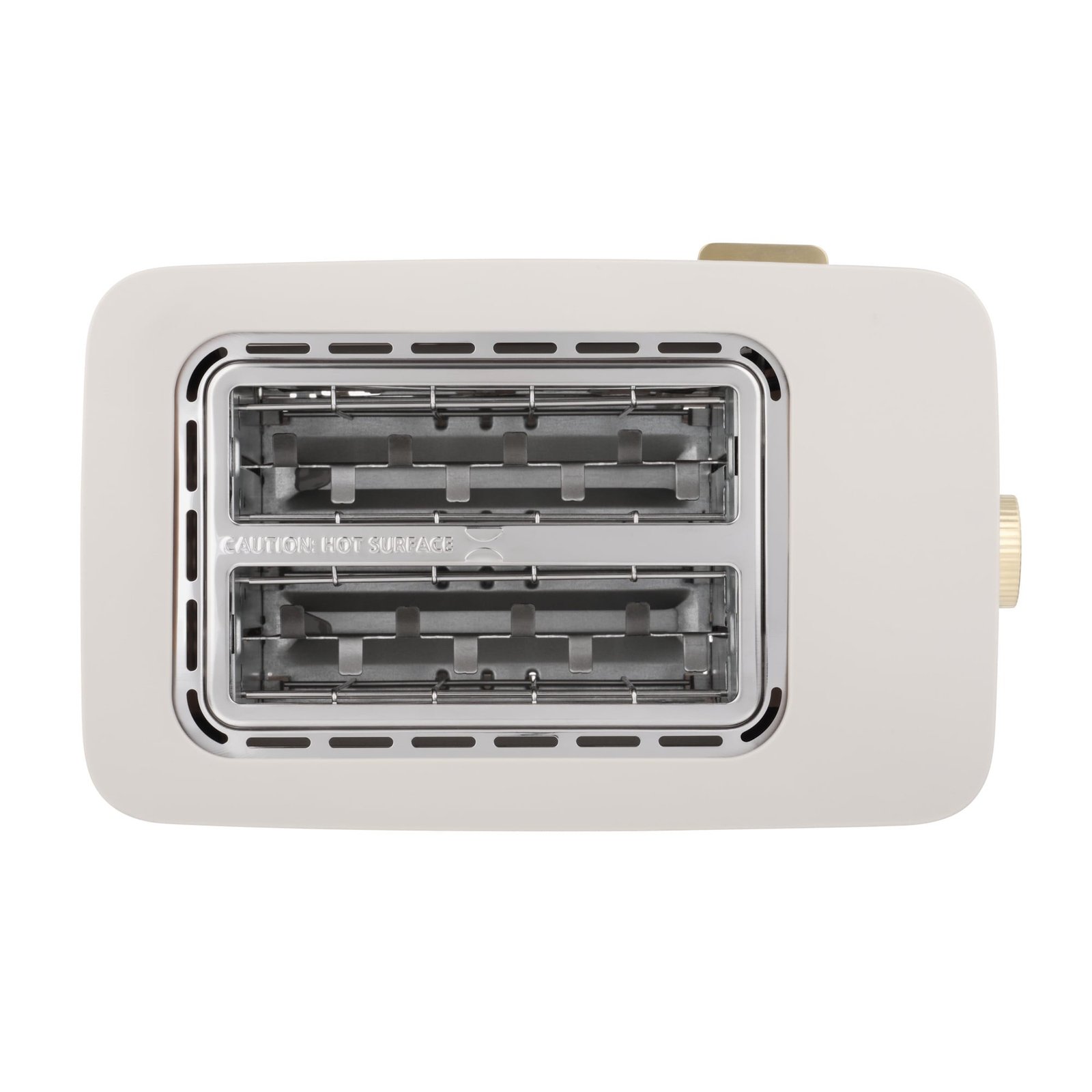 Thyme & Table 2-Slice Toaster, Extra-Wide Slots with Slide-Out Removable Crumb Tray, Sand White