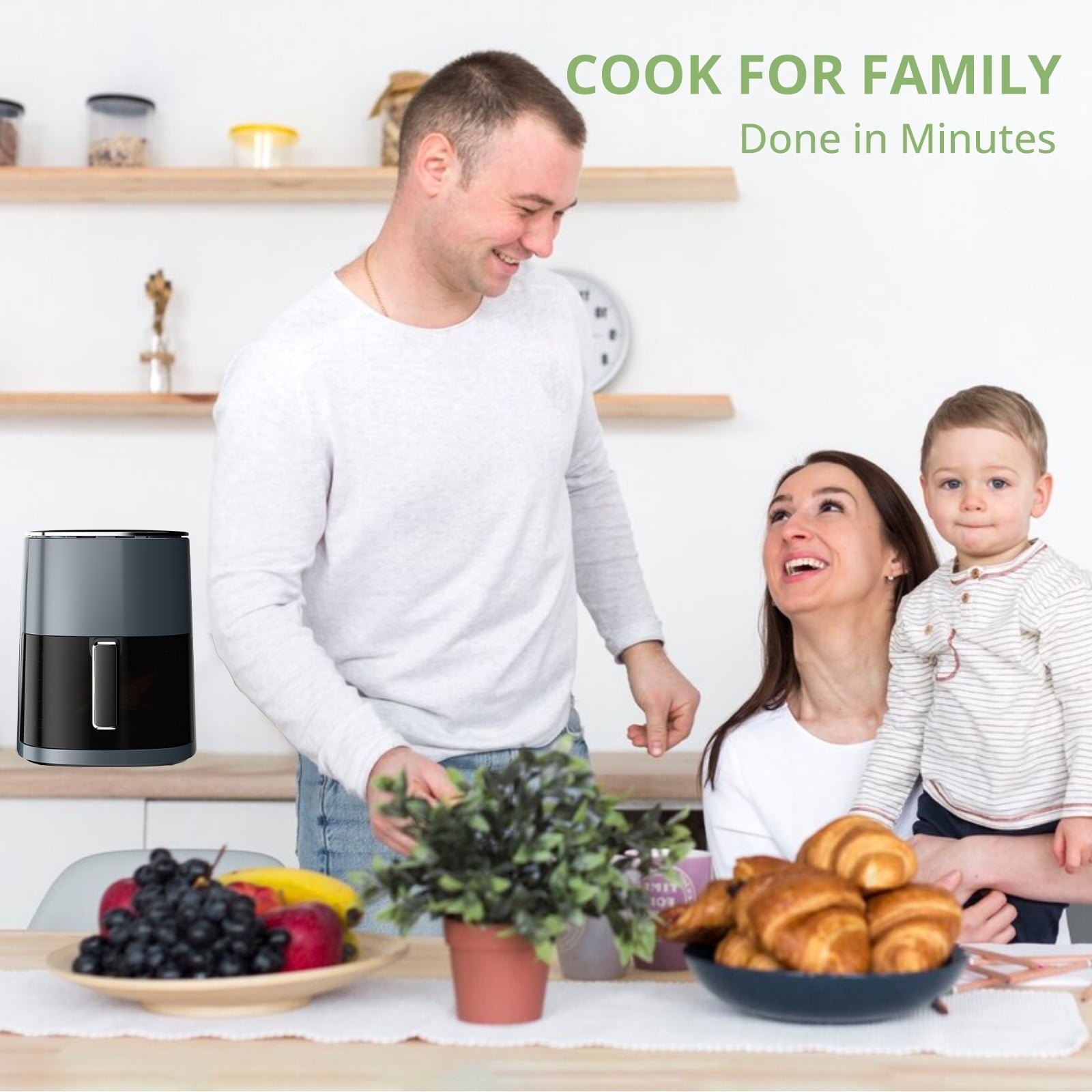 Atilioo 6QT Air Fryer - 12-in-1 Multifunctional Touchscreen Cooker, Crisps, Roasts, Bakes & Reheats with 95% Less Oil, Quick & Easy Meals, Large Capacity Electric Oven, Black