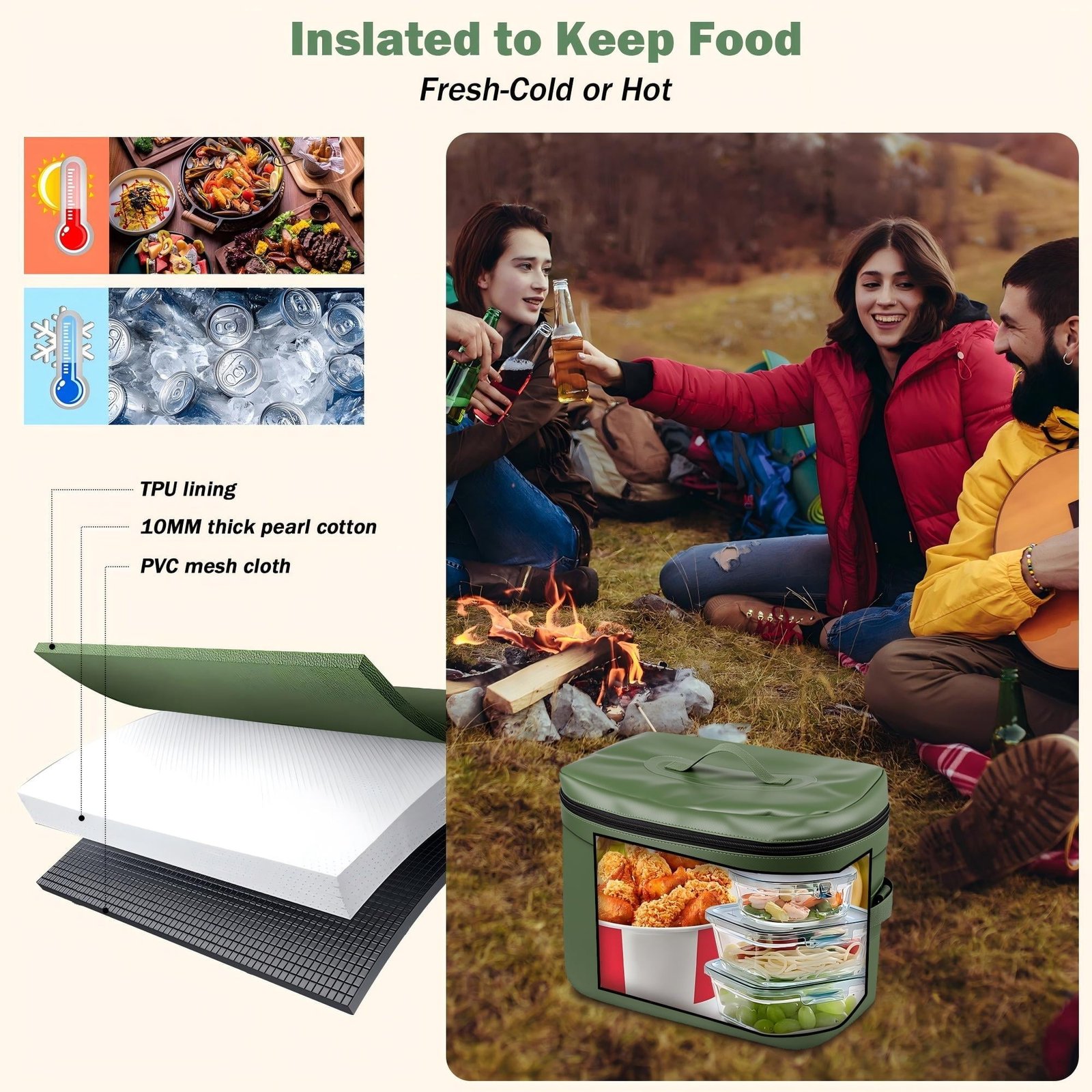 SUNOYAR Soft Cooler Bag, 40 Can/20L Insulated Cooler for Women Man, Waterproof & Collapsible Cooler Bag for Camping, Beach, Travel, Picnic