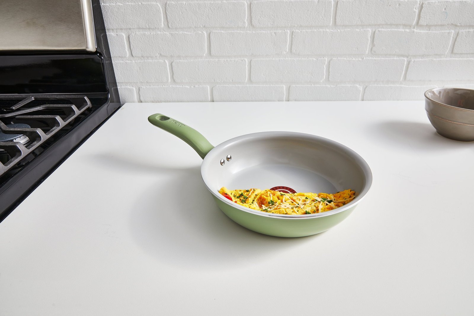 T-fal Fresh Recycled Aluminum Ceramic Fry Pan Set, 2 Piece, 8.5 and 10.25 Inch, Cookware, Green