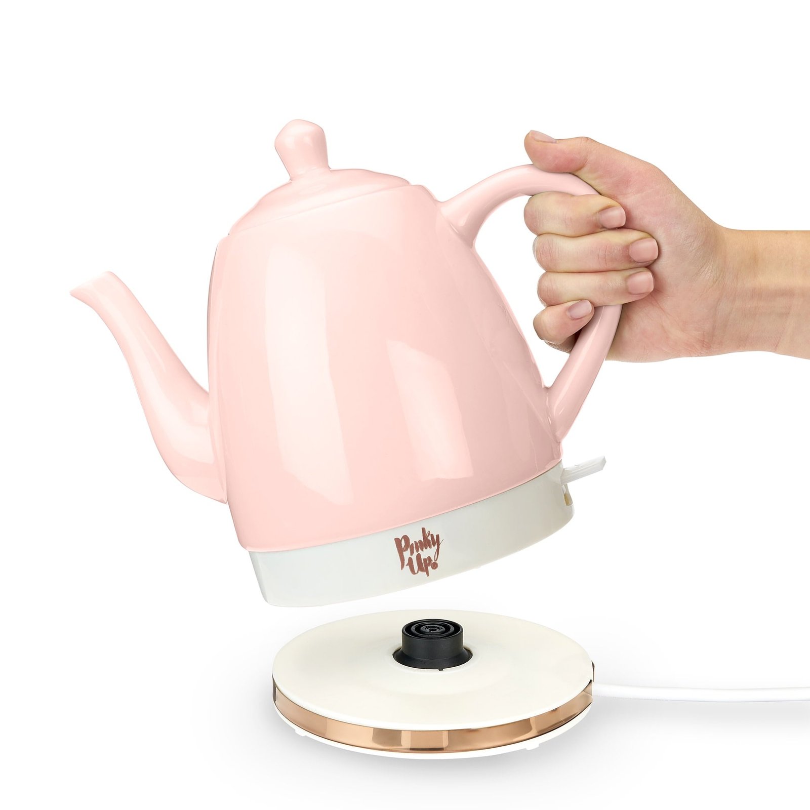 Pink Up Noelle Ceramic Electric Kettle for Hot Tea and Coffee, 1.5L, Pink