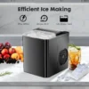 Simenmax Ice Maker, Portable Countertop Icemaker Machine, Self Cleaning Quiet 2 Sizes Bullet Cubes Makers, 9 Cubes in 6 Mins, 26lbs/24Hrs with Ice Scoop, Basket for Home Kitchen Party,Black
